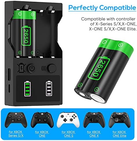 Батерии за Xbox контролери серия X/S 2 батерия с голям капацитет за съхранение капацитет 2650 mah с поставка за