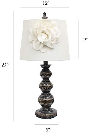 Елегантен Дизайн LT3097-Бяла Многослойна Топка лампа с Модерен Ленено Абажуром в цветенце, Состаренная Бронз