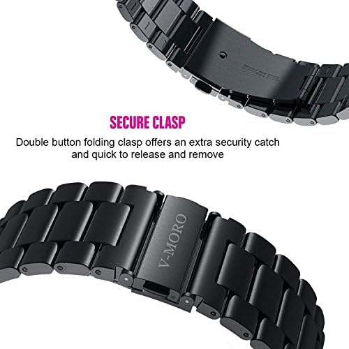 Gear S3 Frontier/Galaxy 46 мм/Galaxy Watch Band 3 45 mm, V-MORO 22 мм, Метален Бизнес Гривна от Неръждаема Стомана, Каишка