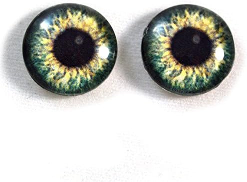 16 мм Стъклени Очи Маслинено-Зелена Фантазийная Двойка Скулптури за Таксидермии или Производство на бижута Комплект