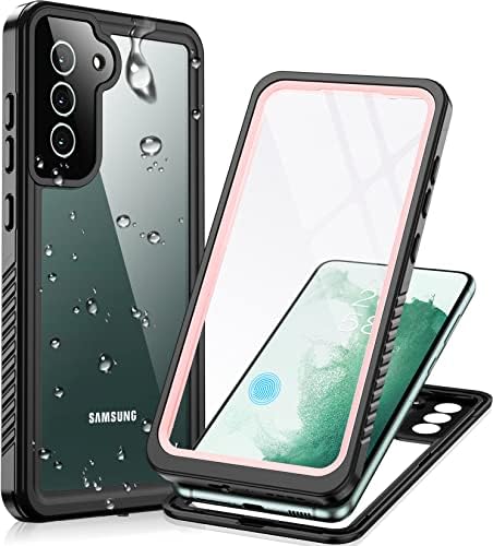 Temdan Предназначен за Samsung Galaxy S22 Case, Водоустойчив калъф Samsung S22 с вградена защита на екрана, устойчив