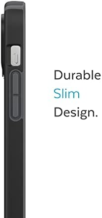 Калъф Speck за iPhone 14 Pro - Тънък калъф за телефон със защита от падане, устойчив на надраскване и Soft Touch за 6,1-инчов iPhone 14 Pro - Двуслойни калъф, черен / шиферно-сив CandyShell Pro