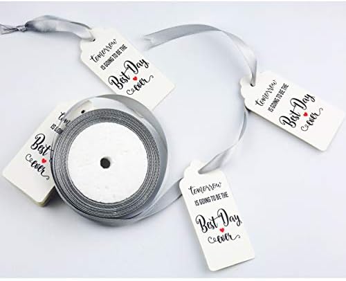 Махры 100шт Подарък Етикети Бели Етикетите със Сребърна Панделка на Подарък Тагове за Подаръци за Почивка Свети