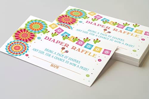 Вашето най-важното събитие да се Отпечатва Картичка за Тегленето на Памперси Fiesta Mexican Baby Shower, Билет за томбола