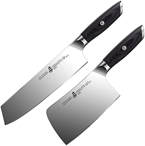 Нож за рязане на месо TUO 6,5 инча и нож Kiritsuke 8,5 инча - Нож за рязане на зеленчуци, Мелачка - Нож за рязане на месо -