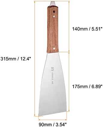 Ножове за рисуване HARFINGTON Ширина 90 мм, Лопатка за Смесване Палитра, Стъргало с Дървена дръжка за полагане на Блажна боя (4 #)