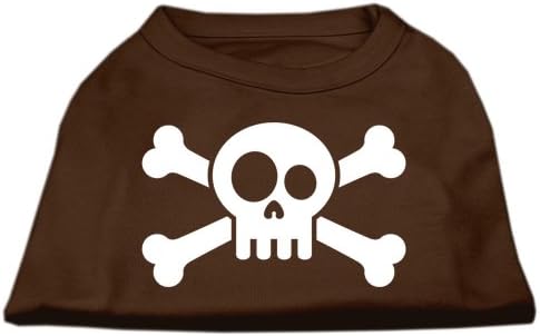 Риза с Трафаретным принтом на Черепа и Скръстени на костите Кафяв цвят Sm (10)