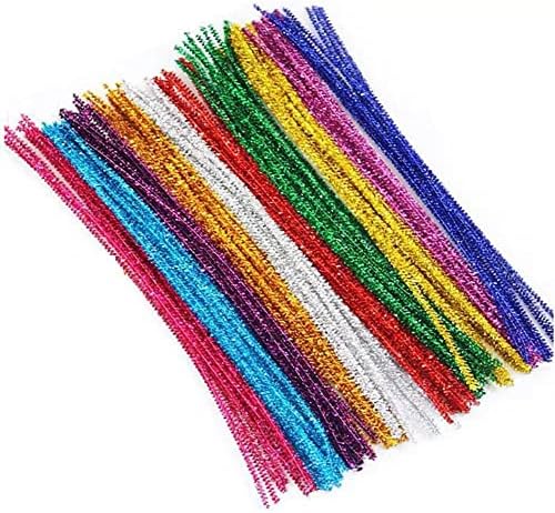 100шт Почистващи средства за тръби Разнообразни Цветни стъбла от шенилна за изкуство и занаяти, Средства за