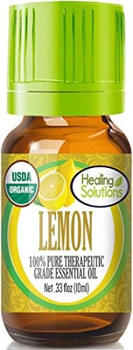 Лечебни Разтвори Органични Масла 10 мл - Етерично масло от Лимон - 0,33 Течни Унции
