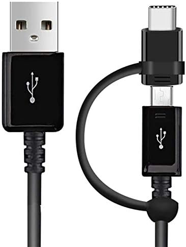 Пълна USB-кабел за трансфер на данни 5A е подходящ за Samsung A03s с microUSB адаптер и USB Type-C за да се гарантира
