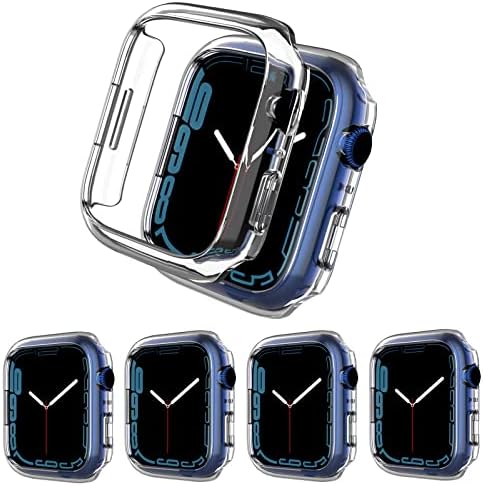 Калъф Macband 4 в пакет Съвместим с Apple Watch Серия 7 41 мм, Твърд калъф за вашия КОМПЮТЪР с пълен ръб, Защитна