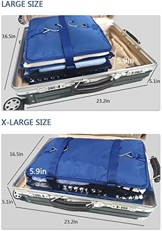Tmzlier Преносими Висящи 3 рафта За Пътуване, Чанта-Органайзер за опаковане на Кубчета, Куфар За съхранение на Голям Капацитет, с 2 куки (Бежово, X-Large)