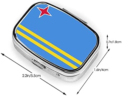 Флаг Аруба Квадратна Мини-Кутия За Хапчета Пътни Служби За Лекарства Организатор Преносим Метален Калъф За Хапчета