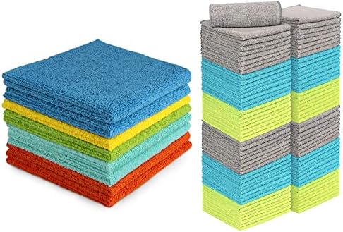 Почистващи кърпички AIDEA от микрофибър -100 бр., меки, добре абсорбиращи, гладка, без разводи за дома, кухни, кола, подаръци,