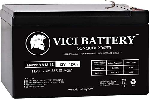 VICI Battery VB12-12 - 12V 12AH F2 SLA AGM Акумулаторна батерия дълбоко цикъл - Степенен продуктът от 2 опаковки