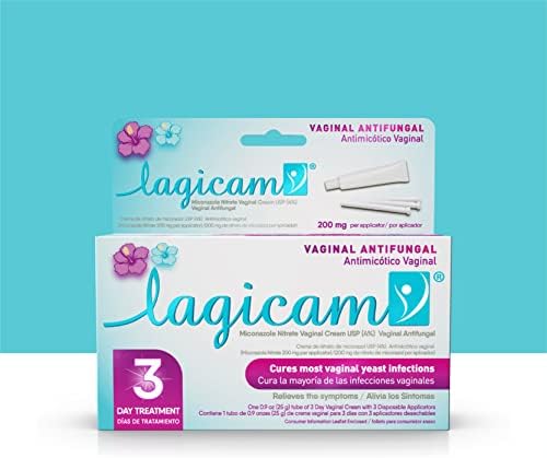 Lagicam Вагинална дрожди инфекции, Противогъбични 3-дневен крем за лечение на миконазола Нитрати, за Улесняване на Сърбеж, Парене, Неприятен мирис и секрет, 3 Апликатор