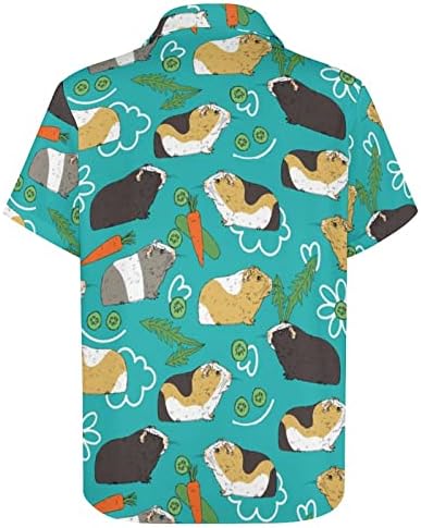 Мультяшная Морско Свинче Мъжки Ежедневни Риза С Къс Ръкав, Тениски с Копчета, Блуза С Джоб