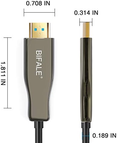 Оптичен кабел HDMI 75 фута, двуслойни оптичен кабел HDMI 2.0 b Подкрепя 4K60Hz, 18Gbps, HDR10, ARC, 4: 4: 4, HDCP2.2 Оптичен кабел HDMI е Съвместим с Apple TV, Nintendo, Roku TV, Xbox 360 One