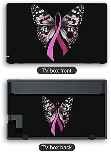 Информираността за рака на гърдата Butterfly Пълен Комплект Защитни Стикери за конзолата Nintendo Switch и Switch Slim