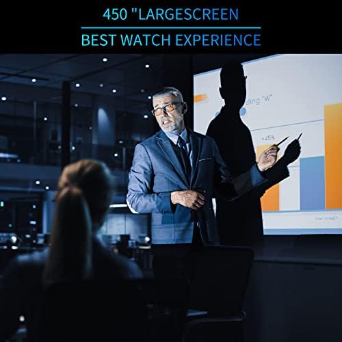 Вграден проектор 1080p с чанта, проектор 10000 Апартамент 4k за гледане на филми на открито с 450-инчов дисплей, поддръжка на Dolby & Zoom, съвместим с TV Stick, HDMI, VGA. USB, смартфони, КО