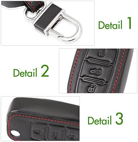 AndyGo Кожен Калъф За ключове Чанта Без ключ, Подходящи за Volkswagen Tiguan Vw Jetta Golf Mk6 Polo, Passat Cc Bora