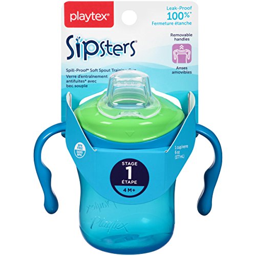 Чаша за пиене Playtex Sipsters Stage 1 с непроливающимся, херметически затворени, биещо с мек накрайник - 6 грама