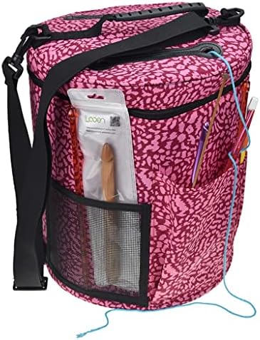 YFQHDD Чанта за съхранение на прежди, Голяма Чанта за плетиво, прежди, чанта за плетене, куки и спици, топки от прежда (Цвят: черен размер