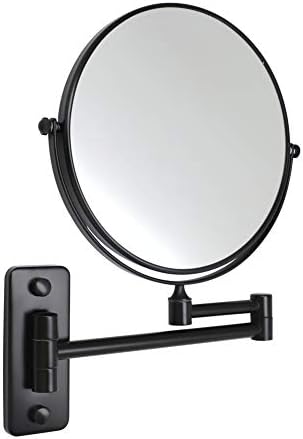 KAIIY Стенно Огледало За грим с 5-кратно увеличение, 8 Двустранно Управляемият Выдвижное Козметично Огледало за Баня, Матово
