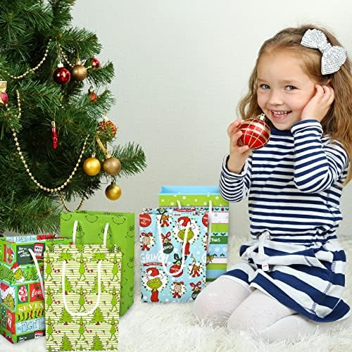Whaline 18шт Коледни Хартиени Подаръчни торбички на Едро Червен Коледен Пакет за шоколадови бонбони с Анимационни герой с дръжка, Забавни Чанти за празнични предложен?