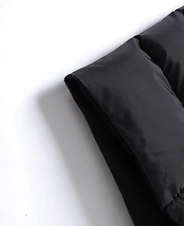 Якета OSHHO за Жените - Мъжко Однотонное Стеганое палто с качулка (Цвят: черен Размер: Голям)