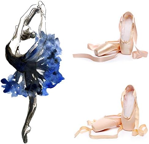 DKZSYIM/ Розови Балетные pointe обувки за жени и Момичета, с Панделка, Балетные Обувки с бомбе за Танци, Обувки за балет изпълнения,