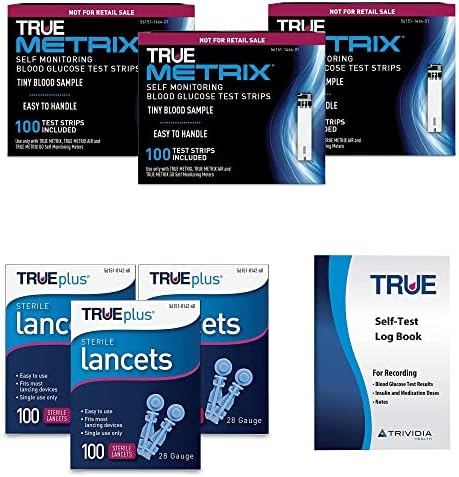 3 тест-ленти 100ct TRUE METRIX + 3 ланцета TRUEplus с тегло 100 карата 28 г + списание регистрация TRUEplus
