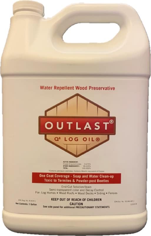 Outlast - Консервант за дърво Q8 Log Oil за настилки, Дървени къщи, в Края на секции и още много Други - Светло-Златно