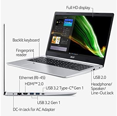 Най-новият бизнес-лаптоп Acer Aspire 5 A515 15,6 FHD IPS Премиум-клас, 4-ядрен процесор AMD Ryzen 7 3700U с честота