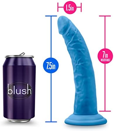 Blush Neo Elite - Луксозен Реалистичен вибратор 7,5 инча - Пръчка с дебелина 1,5 инча - Силикон Sensa Feel Двойна плътност Ultra Silk - Каишка за анален закрепване - Съвместима с колан за