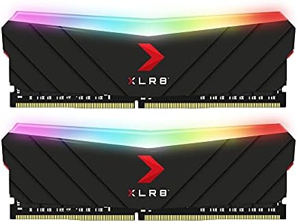 Детска памет на PNY XLR8 16GB (2x8GB) DDR4 DRAM, 3200 Mhz (PC4-25600) CL16 1.35 V RGB за настолни компютри (DIMM) – MD16GK2D4320016XRGB