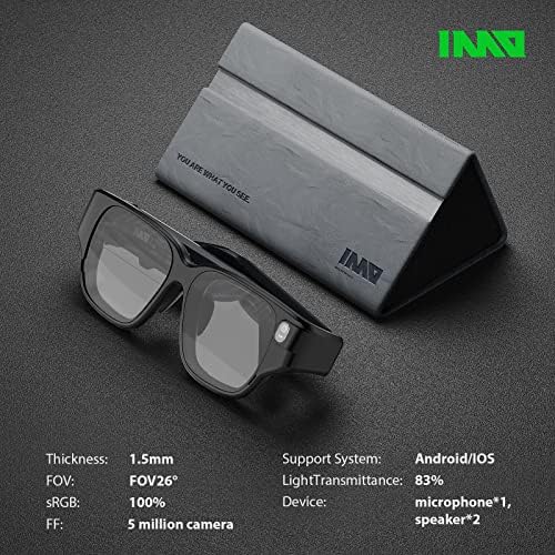 Очила INMO Air AR, Безжични Очила Smart AR, Камера 5 Мегапиксела, Сензорно управление, Един дисплей, Две Колони, Гледане