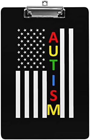 Пъзел с ясното разбиране на аутизма Флаг на САЩ Акрилни клипборда офис таблети от оргалита с низкопрофильным клип стандартен
