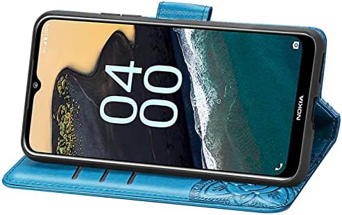 LEMAXELERS Чанта-портфейл за Nokia G400 5G, калъф с Релефно под формата на пеперуда, с поставка за карти Магнитни Разтегателен