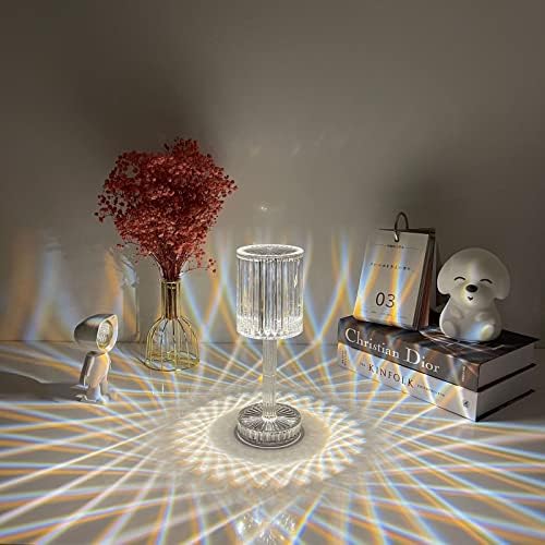Кристален Лампа Акумулаторна Пълноценната Настолна Лампа Gatsby Crystal Lamp 16 Цвята RGB и Динамичен Режим на Димиране