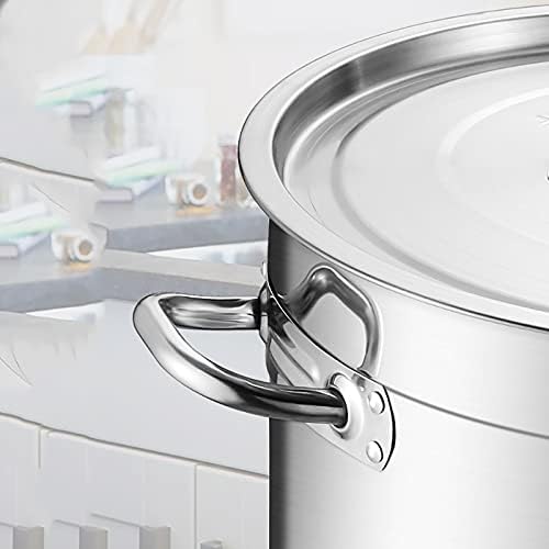 Кофа за супа Rff 304 неръждаема стомана, търговски удебелена тенджера за саламурата голям капацитет за съхранение с капак,