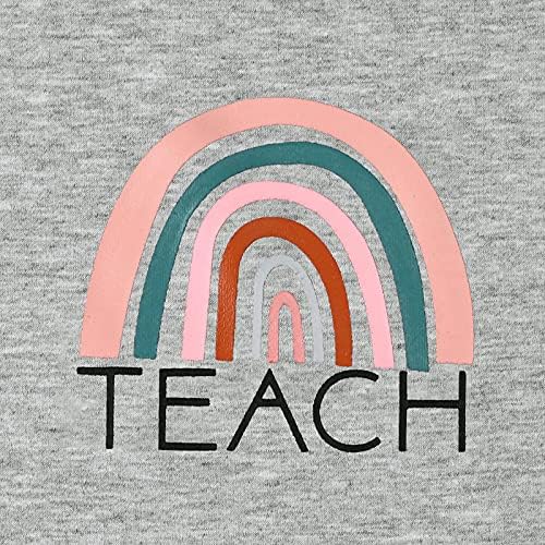 BANGELY Hoody За Учители, Дамски Забавна Тениска С Розови Модел, Вдъхновен Тениска За Обучение, Всекидневни Пуловер С Дълъг