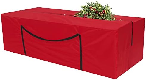 Чанта за съхранение на Коледната Елха, Червен Сверхпрочная Чанта За съхранение на Коледно Побира Разобранные Дървета с Височина до 7,5 метра, Коледна Чанта-Контейне