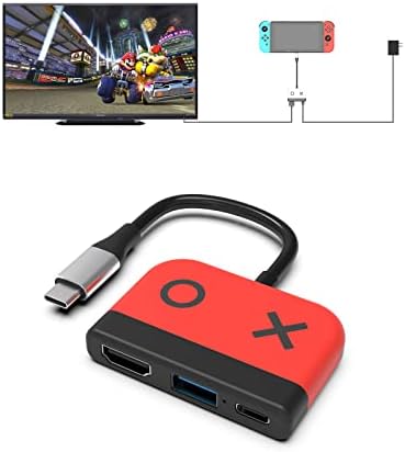 Докинг станция за Nintendo Switch /Комутатор OLED, Портативна докинг станция за телевизор с порта за бързо зареждане 4K, HDMI,