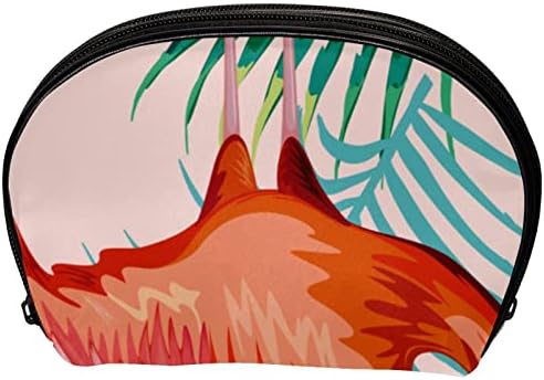 TBOUOBT Козметични чанти, козметични Чанти за жени, Малки Пътни Чанти за Грим, Тропически Цветя Фламинго