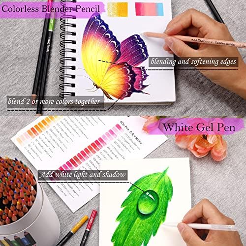 Цветни моливи KALOUR Premium, Определени от 120 цветове, Мека основа за художници с ярък цвят, перфектен за