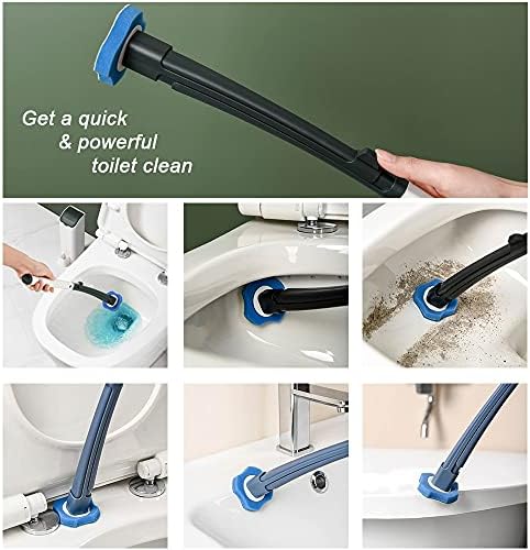 Msheng за Еднократна употреба Четка за Почистване на Тоалетната чиния в Банята с Дълга Дръжка, Без Мъртвите Ъгли, Четка