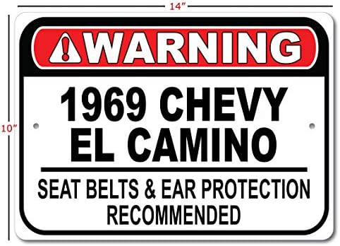 1969 69 Знак Препоръчва колан Chevy EL Camino за бърза езда, Метален Знак на гаража, монтиран на стената