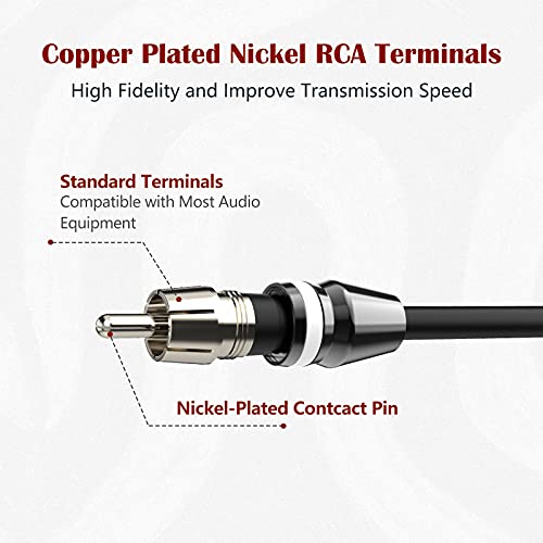 ROCKRIX 1ft 2 Щепсела към 1 штекеру С Никелированным вход RCA Y Adapter Дърва Connector Cable (2 опаковки)