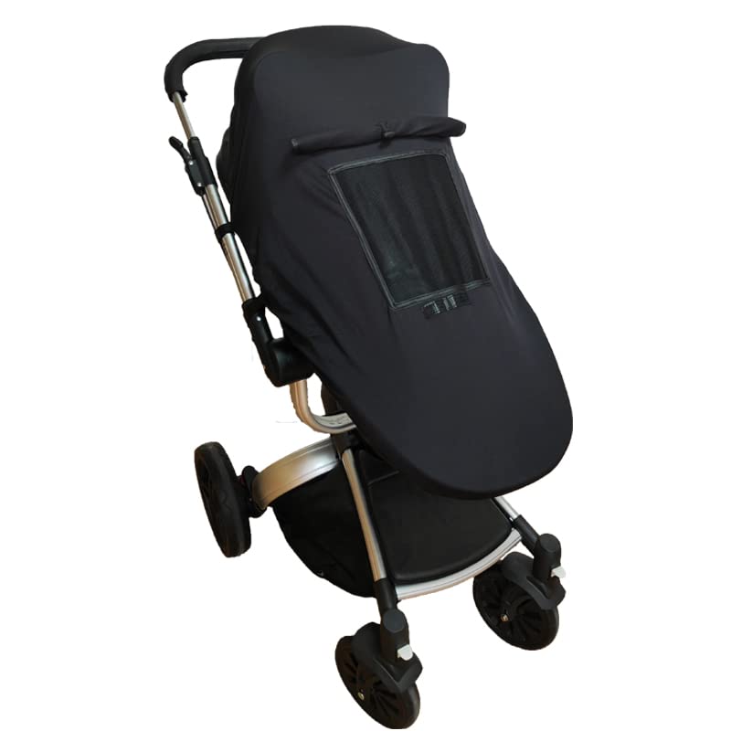 Козирка за детска количка-Две в едно, Универсален, с чанта за съхранение, Прозорче прозорец, Дышащим шапка за сън, удлинителем козирка за детска количка UPF 50+, Калъф з